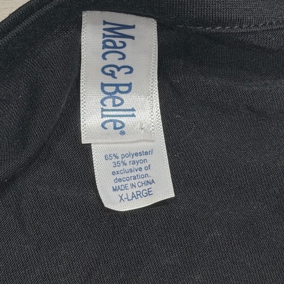 Mac & Belle Glittery Santa Black Long Sleeve Tunic Shirt - Picture 3 of 5